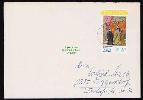 B19445 Brief DDR m. Spendenmarke DSF Portobetrug 1978 Berlin Biesdorf Landesname