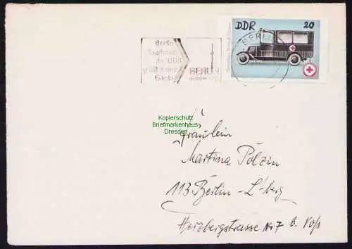 B19461 Brief DDR mit Spendenmarke DRK Portobetrug Berlin 1978