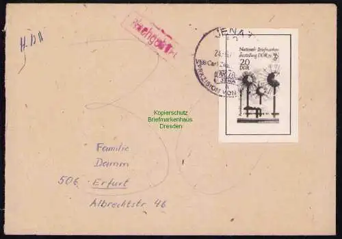 B19486 Brief DDR mit Vignette DDR 79 Portobetrug 1979 Jena