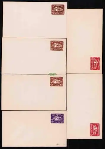 B19492 11x USA Ganzsache U524 525 526 528 ungebr. 1932 Washington Mount Vernon
