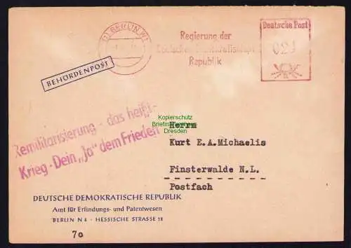 B19504 Brief Losungsstempel Propaganda Remilitarisierung das heißt Krieg Dein Ja