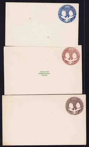 B19493 3x USA Ganzsache U348 349 351 ungebraucht 1892 Kolumbus