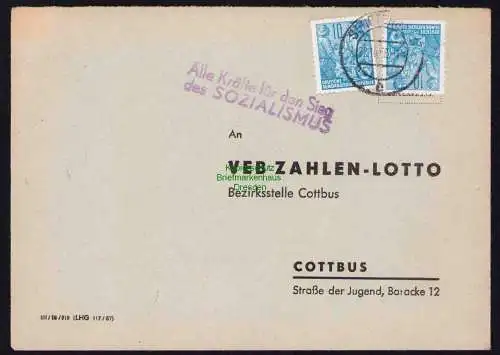 B19525 Brief Losungsstempel Propaganda Alle Kräfte für den Sieg des Sozialismus