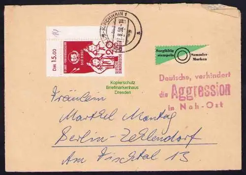B19502 Brief Propaganda Doberlug Kirchhain 1958 verhindert die Aggression NahOst