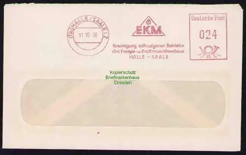B19506 Brief Losung Propaganda Halle Saale 1950 Alle Kraft für den Frieden