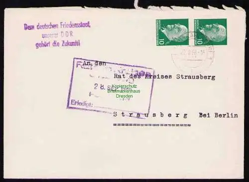 B19519 Brief Propaganda 1963 Dem deutschen Friedensstaat unserer DDR Zukunft