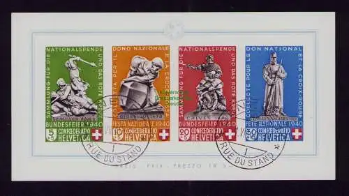 B21936 Schweiz Block 5 gestempelt Pro Patria Denkmäler 1940