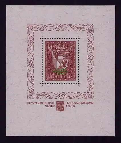 B21932 Liechtenstein Block 1 **  Briefmarkenausstellung Vaduz 1934