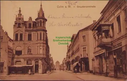 166345 AK Culm a. W. Graudenzerstraße 1919 Feldpost Westpreußen