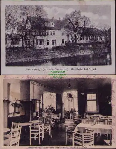 166346 2 AK Erfurt Hochheim Restaurant Herrenkrug 1921 1924