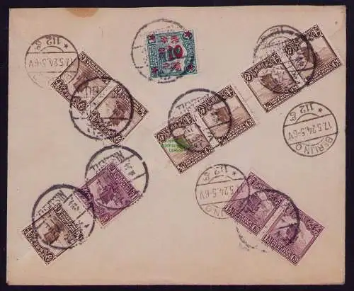 B21889 Brief China 1924 Tientsin Briefmarkenhändler nach Berlin dek. Frankatur