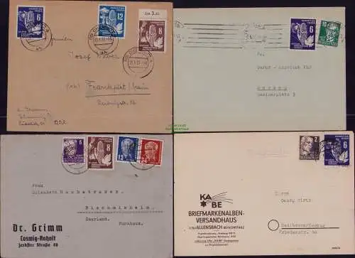 B21825 8x Brief DDR 1951 ex 276 - 279 Frieden