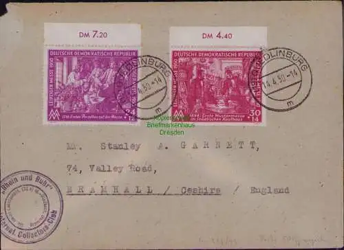 B21811 Brief DDR 1950 Leipziger Frühjahrsmesse 248 249 Einschreiben Quedlinburg