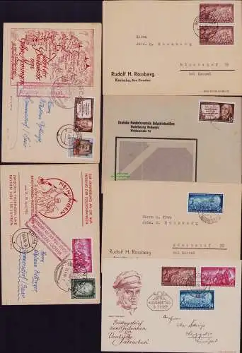 B21875 6x Brief DDR 1953 Patrioten ex 398 - 403