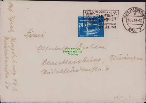 B21806 Brief DDR 1950 247 Plattenfehler I Magdeburg