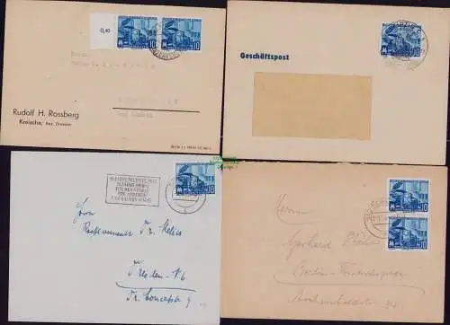 B21887 8x Brief DDR 1955 479 480 Leipziger Herbstmesse