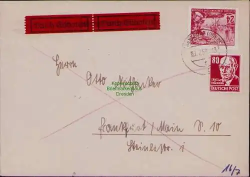 B21856 Brief DDR 1953 mit 340 Köpfe II MiF Eilboten