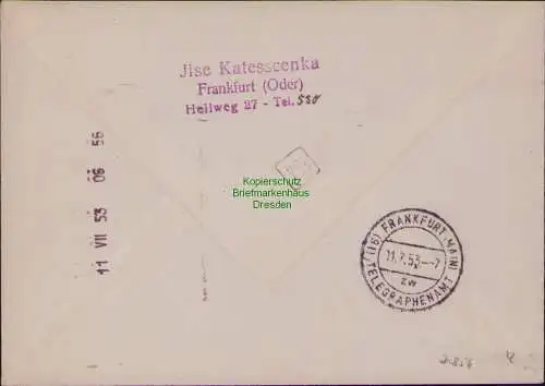 B21856 Brief DDR 1953 mit 340 Köpfe II MiF Eilboten