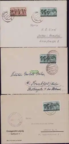 B21876 6x Brief DDR 1954 426 427 Friedensfahrt