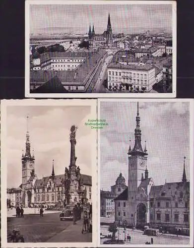 160418 3 AK Olmütz Rathaus Olomouc Radnice Feldpost 1942 Panorama