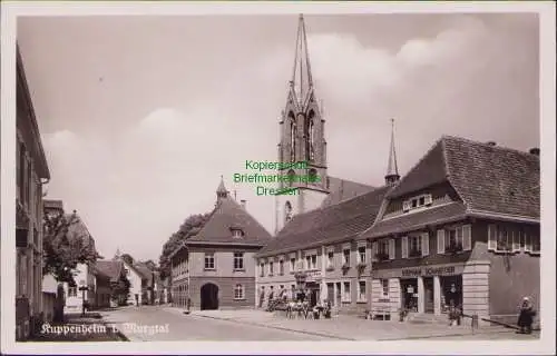 160333 AK Kuppenheim Murgtal 1960 Kirche Geschäftshaus STEPHAN SCHNEIDER