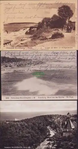160594 3 AK Ostseebad Brunshaupten i. Meckl. Strand Blick auf Heiligendamm 1926