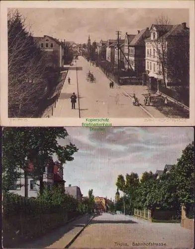 160361 2 AK Triplis Bahnhofstrasse 1916 1913