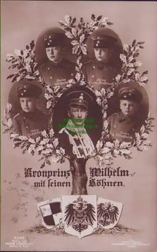 160332 AK Kronprinz Wilhelm mit seinen Söhnen Berlin 1915 