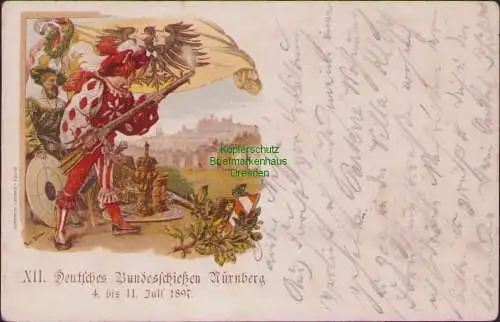 160517 AK NÜRNBERG XII. Deutsches Bundesschießen Nürnberg 4. bis 11. Juli 1897