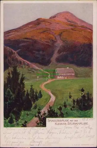 160523 AK SPINDLERBAUDE MIT DER KLEINEN STURMHAUBE Litho 1905