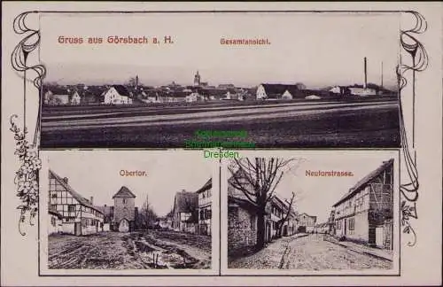 163040 AK Görsbach a. H. Gesamt Obertor Neutorstrasse 1917