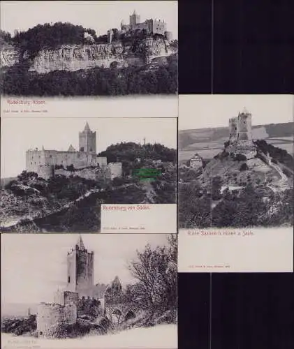 165974 4 AK Ruine Saaleck bei Kösen a. Saale 1905 Rudelsburg Verlag Brück & Sohn