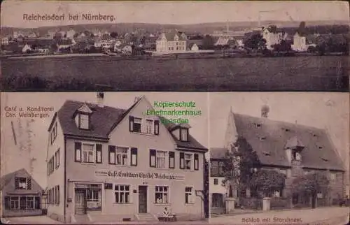163166 AK Reichelsdorf bei Nürnberg  1918 Cafe Konditorei Chr. Weinberger Schloß