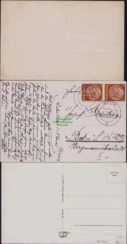 163050 3 AK Most Brüx Wenzelsplatz Handelsschule 1939 Stadttheater