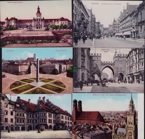 165994 12 AK München 1908 Neuhauserstrasse Karlstor Frauenkirche Karolinenplatz