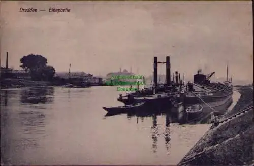 163044 AK Dresden Elbepartie Pieschen Hafen Verlag Kretzschmar Schatz Meißen 543