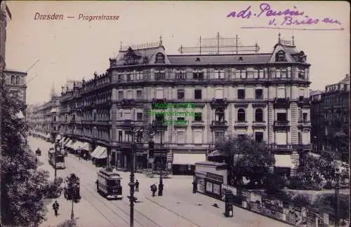 163045 AK Dresden Pragerstrasse Hotel Verlag Brauneis 1910 nach Norwegen Oslo