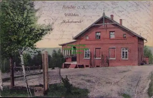 163030 AK Katscher O.-S. Kietrz Wäldchen Gasthaus Hubertusruh 1910