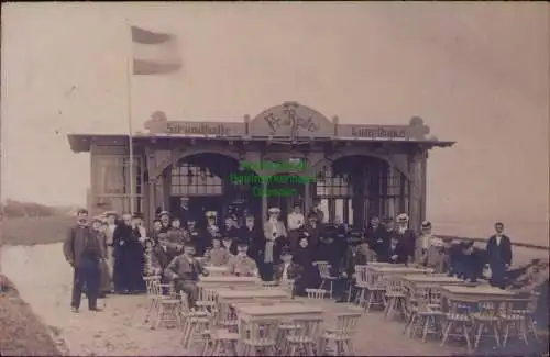 163041 AK Fotokarte Cuxhaven 1907 Strandhalle Kugelbake Fr. Reuter