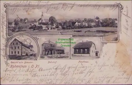 163083 AK Hohenthan bei Bärnau Oberpfalz 1903 Bahnhof Forsthaus Brauerei