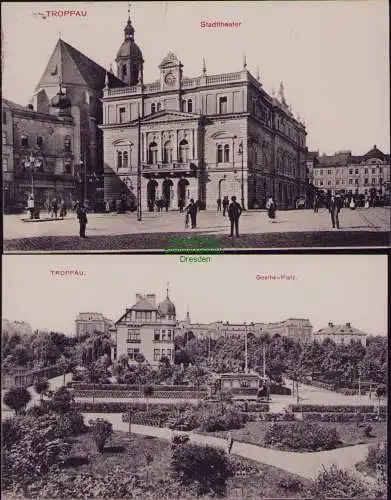 165965 2 AK Opava Troppau Stadtheater 1910 Goethe Platz