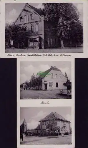 163054 2 AK Riede über Syke 1954 Gasthaus Joh. Scholvin-Ortmann Sparkasse 1957