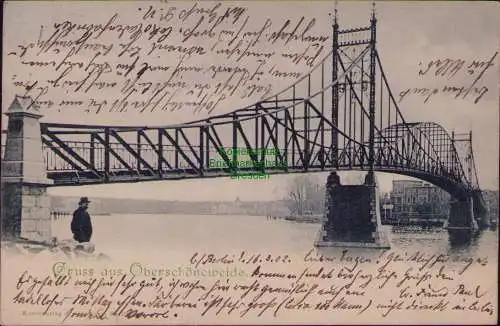163052 AK Berlin Oberschöneweide Spreebrücke Stahlkonstuktion 1902