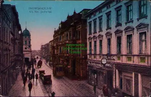 163171 AK Inowrazlaw  Ul. Kr. Jadwigi Hotel de Rome Feldpost um 1939
