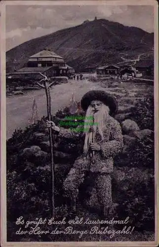 163146 AK Schneekoppe um 1920 Rübezahl Riesengebirge Schlesierhaus