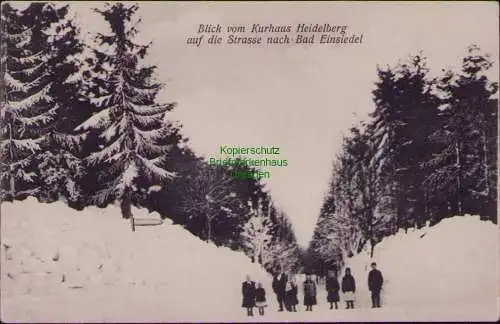 165955 AK Kurhaus Heidelberg Straße nach Bad Einsiedel Winter Schnee um 1910