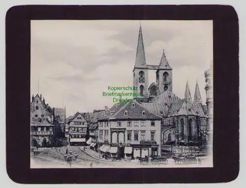 163143 Ausschnitt aus AK auf Pappe Halberstadt um 1900 Fischmarkt Martinikirche