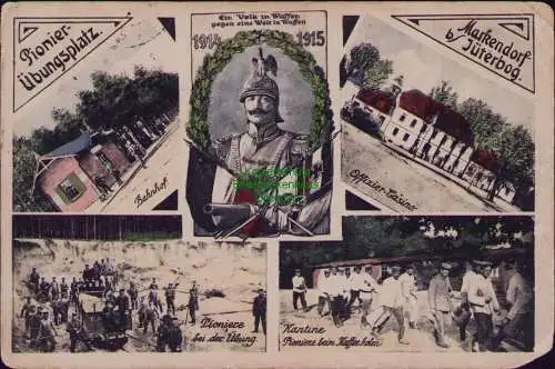 163168 AK Pionier Übungsplatz Markendorf b. Jüterbog Bahnhof 1915 Casino Kantine