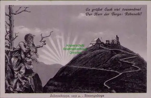 163145 AK Schneekoppe 1942 Rübezahl Riesengebirge Peterbaude Spindelmühle