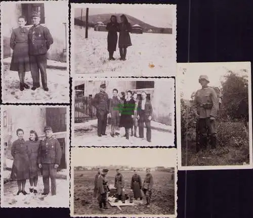 163096 6x Foto 2. Weltkrieg Blick z Schneekoppe Soldat Uniform Stahlhelm Granate